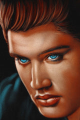 Elvis Presley Portrait , Original Oil Painting on Black Velvet by Alfredo Rodriguez "ARGO" - #A31