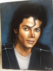 Michael Jackson Portrait, Original Oil Painting on Black Velvet by Alfredo Rodriguez "ARGO" - #A155