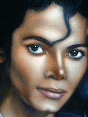 Michael Jackson Portrait, Original Oil Painting on Black Velvet by Alfredo Rodriguez "ARGO" - #A155