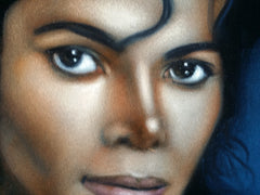 Michael Jackson Portrait, Original Oil Painting on Black Velvet by Alfredo Rodriguez "ARGO" - #A155