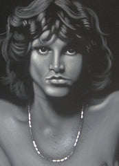 Jim Morrison Portrait,  Original Oil Painting on Black Velvet by Alfredo Rodriguez "ARGO" - #A29