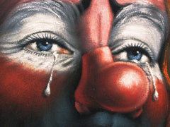 Emmett Kelly Circus Hobo Clown; Original Oil painting on Black Velvet by Jorge Terrones - #J39