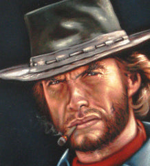 Clint Eastwood, The Outlaw Josey Wales,  Original Oil Painting on Black Velvet by Alfredo Rodriguez "ARGO"  - #A15