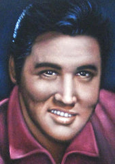 Elvis Presley Portrait , Original Oil Painting on Black Velvet by Alfredo Rodriguez "ARGO" - #A20