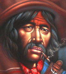 Bandit, Mexican Bandito, Original Oil Painting on Black Velvet by Alfredo Rodriguez "ARGO" - #A33