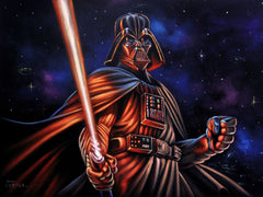 Darth Vader with lightsaber; Star Wars Art ; Original Oil Painting on Black Velvet ;   by Jorge Terrones -(size 18"x24")-p1 J397