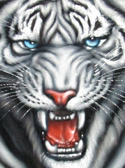 Tiger, White Tiger, Siberian Bengal Tiger,  Original Oil Painting on Black Velvet by Alfredo Rodriguez "ARGO"  - #A100
