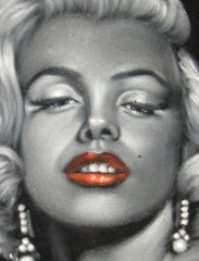 Marilyn Monroe Portrait, Original Oil Painting on Black Velvet by Alfredo Rodriguez "ARGO" - #A102