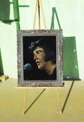 Elvis Presley Portrait , Original Oil Painting on Black Velvet by Alfredo Rodriguez "ARGO" - #A111