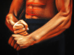 Bruce Lee Portrait,  Original Oil Painting on Black Velvet by Alfredo Rodriguez "ARGO"  - #A113