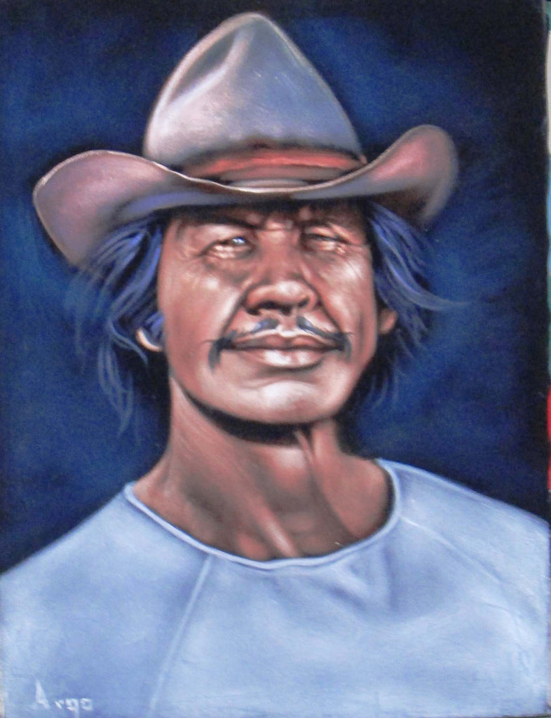 Charles Bronson Portrait,  Original Oil Painting on Black Velvet by Alfredo Rodriguez "ARGO"  - #A115