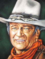 John Wayne Portrait,  Original Oil Painting on Black Velvet by Alfredo Rodriguez "ARGO" - #A120