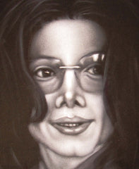 Michael Jackson Portrait, Original Oil Painting on Black Velvet by Alfredo Rodriguez "ARGO" - #A134