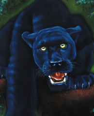 Panther, Black Panther, cougar,  Original Oil Painting on Black Velvet by Alfredo Rodriguez "ARGO"  - #A135
