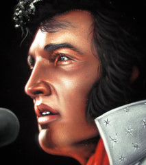 Elvis Presley Portrait , Original Oil Painting on Black Velvet by Alfredo Rodriguez "ARGO" - #A139