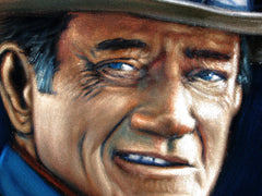 John Wayne Portrait,  Original Oil Painting on Black Velvet by Alfredo Rodriguez "ARGO" - #A140