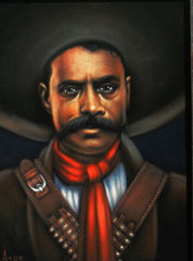 Emiliano Zapata Portrait,  Original Oil Painting on Black Velvet by Alfredo Rodriguez "ARGO" - #A142