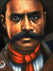 Emiliano Zapata Portrait,  Original Oil Painting on Black Velvet by Alfredo Rodriguez "ARGO" - #A142
