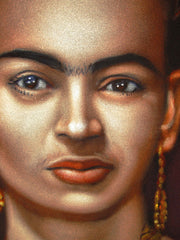 Frida Kahlo Portrait,  Original Oil Painting on Black Velvet by Alfredo Rodriguez "ARGO" - #A143