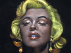 Marilyn Monroe Portrait,  Original Oil Painting on Black Velvet by Alfredo Rodriguez "ARGO" - #A148