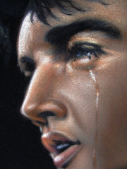 Elvis Presley Portrait , Original Oil Painting on Black Velvet by Alfredo Rodriguez "ARGO" - #A157
