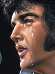 Elvis Presley Portrait , Original Oil Painting on Black Velvet by Alfredo Rodriguez "ARGO" - #A157