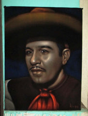 Pedro Infante Portrait, Original Oil Painting on Black Velvet by Alfredo Rodriguez "ARGO" - #A161