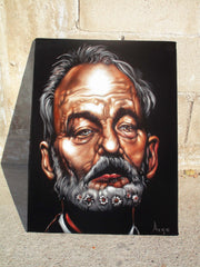 Bill Murray Portrait, Original Oil Painting on Black Velvet by Alfredo Rodriguez "ARGO" - #A165
