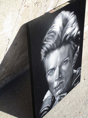 David Bowie Portrait,  Original Oil Painting on Black Velvet by Alfredo Rodriguez "ARGO" - #A166