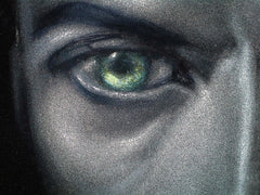 David Bowie Portrait, Original Oil Painting on Black Velvet by Alfredo Rodriguez "ARGO" - #A166