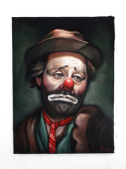 Emmett Kelly Portrait, Original Oil Painting on Black Velvet by Alfredo Rodriguez "ARGO" - #A168