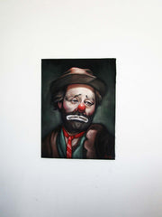 Emmett Kelly Portrait, Original Oil Painting on Black Velvet by Alfredo Rodriguez "ARGO" - #A168
