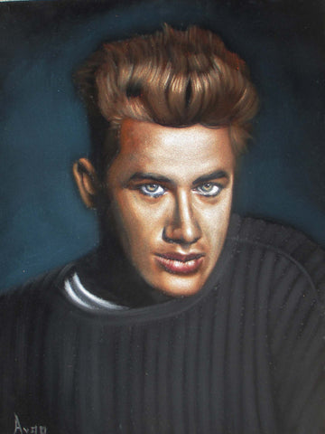 James Dean Portrait,  Original Oil Painting on Black Velvet by Alfredo Rodriguez "ARGO"  - #A171