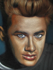 James Dean Portrait,  Original Oil Painting on Black Velvet by Alfredo Rodriguez "ARGO"  - #A171