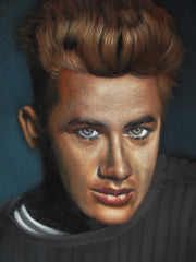 James Dean Portrait,  Original Oil Painting on Black Velvet by Alfredo Rodriguez "ARGO"  - #A171