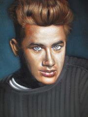 James Dean Portrait,  Original Oil Painting on Black Velvet by Alfredo Rodriguez "ARGO"  - #A171