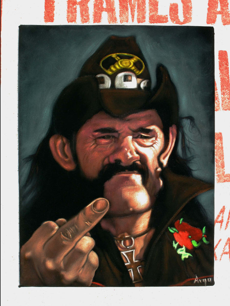 Lemmy of Motorhead,  Original Oil Painting on Black Velvet by Alfredo Rodriguez "ARGO"  - #A172