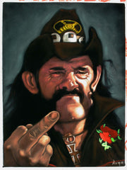 Lemmy of Motorhead,  Original Oil Painting on Black Velvet by Alfredo Rodriguez "ARGO"  - #A172