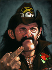 Lemmy of Motorhead,  Original Oil Painting on Black Velvet by Alfredo Rodriguez "ARGO"  - #A172