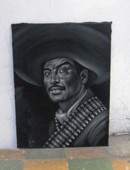 Pedro Armendáriz Portrait,  Original Oil Painting on Black Velvet by Alfredo Rodriguez "ARGO" - #A24