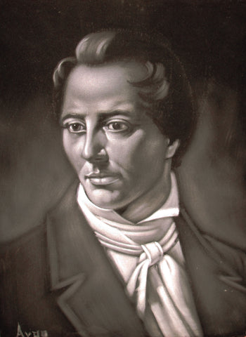 Joseph Smith Portrait, Mormon latter day saint,   Original Oil Painting on Black Velvet by Alfredo Rodriguez "ARGO" - #A36