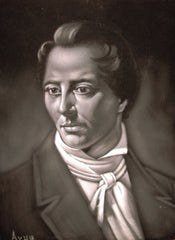 Joseph Smith Portrait, Mormon latter day saint,   Original Oil Painting on Black Velvet by Alfredo Rodriguez "ARGO" - #A36