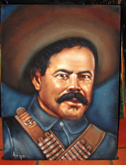 Pancho Villa  Mexican Revolution Original Oil Painting on Black Velvet by Alfredo Rodriguez "ARGO"  - #A45