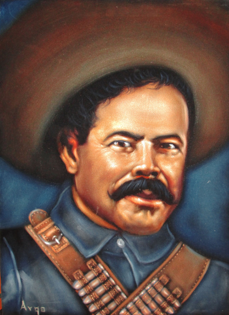Pancho Villa  Mexican Revolution Original Oil Painting on Black Velvet by Alfredo Rodriguez "ARGO"  - #A45