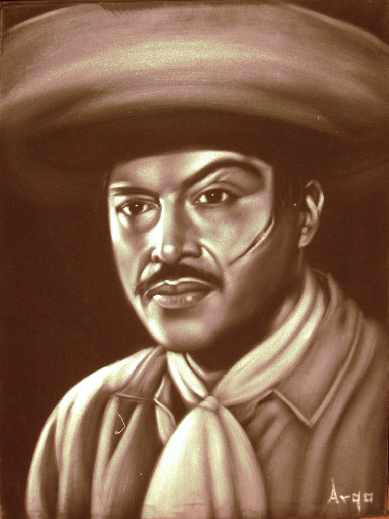 Pedro Armendáriz Portrait,  Original Oil Painting on Black Velvet by Alfredo Rodriguez "ARGO" - #A46