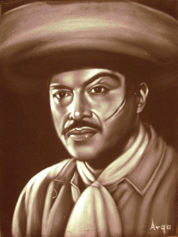 Pedro Armendáriz Portrait,  Original Oil Painting on Black Velvet by Alfredo Rodriguez "ARGO" - #A46