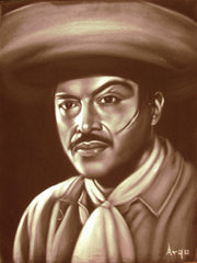 Pedro Armendáriz Portrait,  Original Oil Painting on Black Velvet by Alfredo Rodriguez "ARGO" - #A46