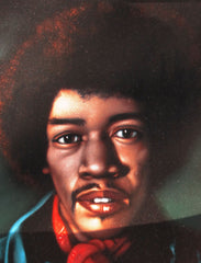 Jimi Hendrix Portrait,  Original Oil Painting on Black Velvet by Alfredo Rodriguez "ARGO" - #A48