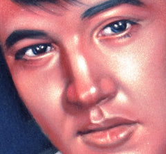Elvis Presley Portrait , Original Oil Painting on Black Velvet by Alfredo Rodriguez "ARGO" - #A50