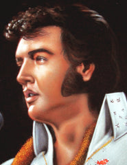 Elvis Presley Portrait , Original Oil Painting on Black Velvet by Alfredo Rodriguez "ARGO" - #A53